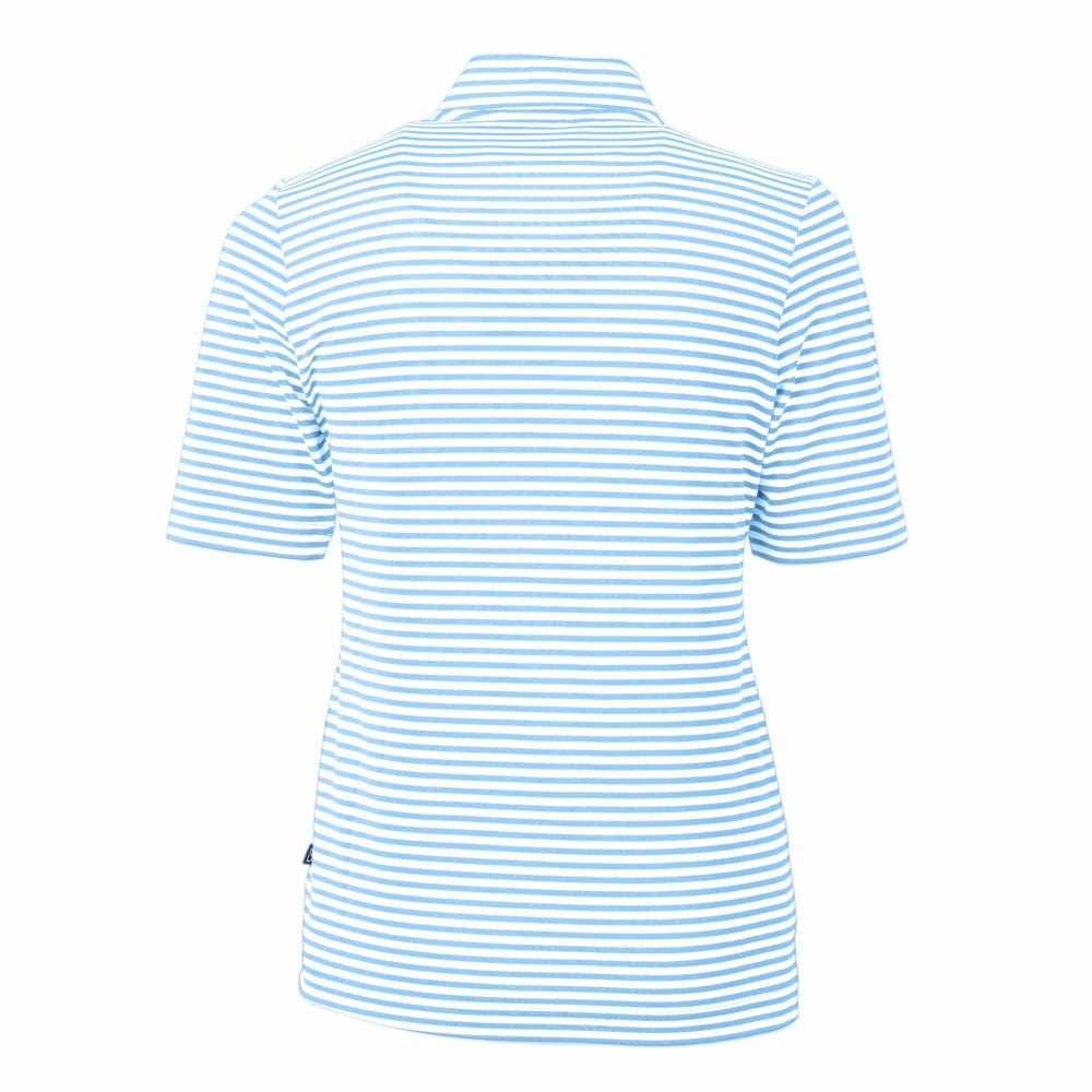 Kansas City Royals Cutter & Buck Women's Virtue Eco Pique Stripe Top Powder Blue