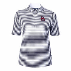 St. Louis Cardinals Cutter & Buck Women's Virtue Eco Pique Stripe Top Navy