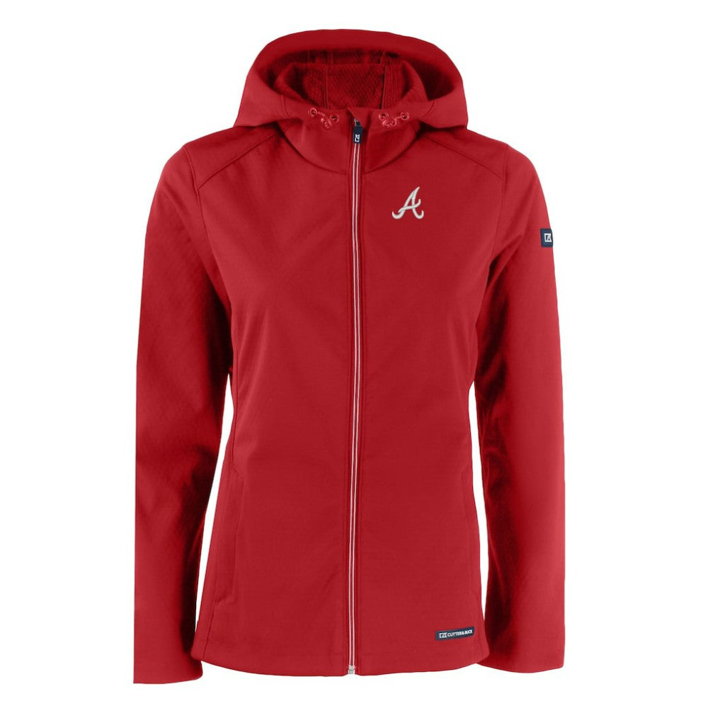 Atlanta Braves Cutter & Buck Women's Evoke Eco Softshell Recycled Full-Zip Jacket Red