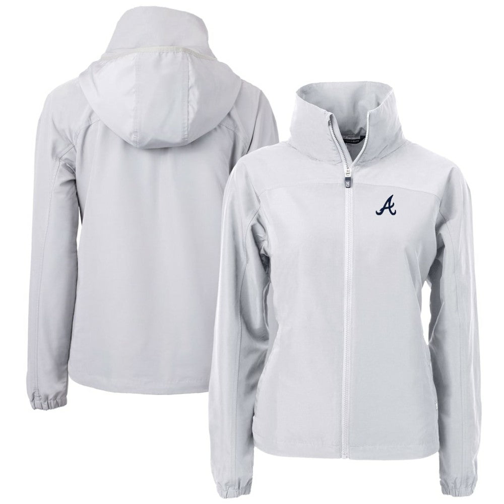 Atlanta Braves Cutter & Buck Women's Charter Eco Recycled Full-Zip Jacket Gray