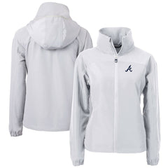 Atlanta Braves Cutter & Buck Women's Charter Eco Recycled Full-Zip Jacket Gray