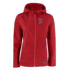 Boston Red Sox Cutter & Buck Women's Evoke Eco Softshell Recycled Full-Zip Jacket Red