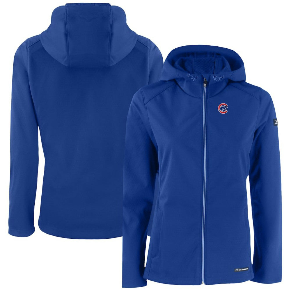 Chicago Cubs Cutter & Buck Women's Evoke Eco Softshell Recycled Full-Zip Jacket Royal