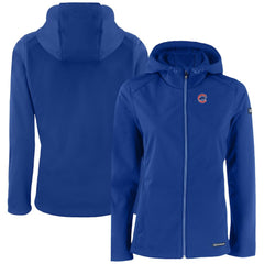 Chicago Cubs Cutter & Buck Women's Evoke Eco Softshell Recycled Full-Zip Jacket Royal