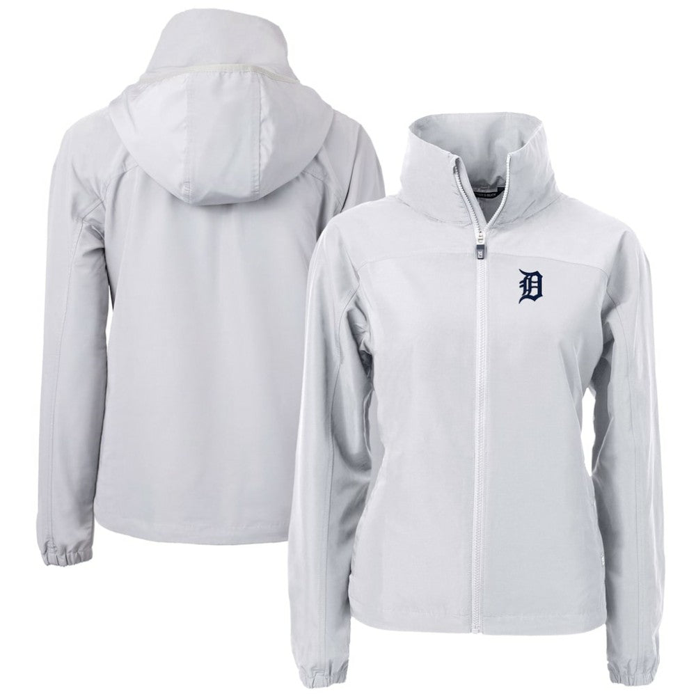Detroit Tigers Cutter & Buck Women's Charter Eco Recycled Full-Zip Jacket Gray