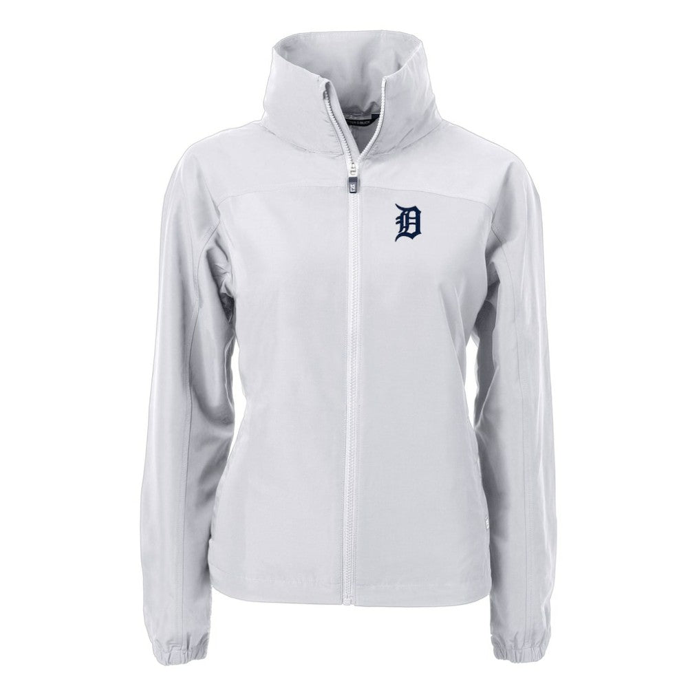 Detroit Tigers Cutter & Buck Women's Charter Eco Recycled Full-Zip Jacket Gray