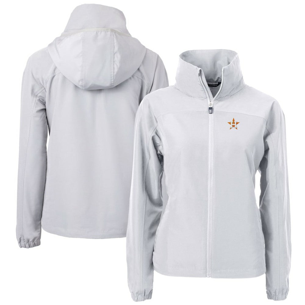 Houston Astros Cutter & Buck Women's Charter Eco Recycled Full-Zip Jacket Gray