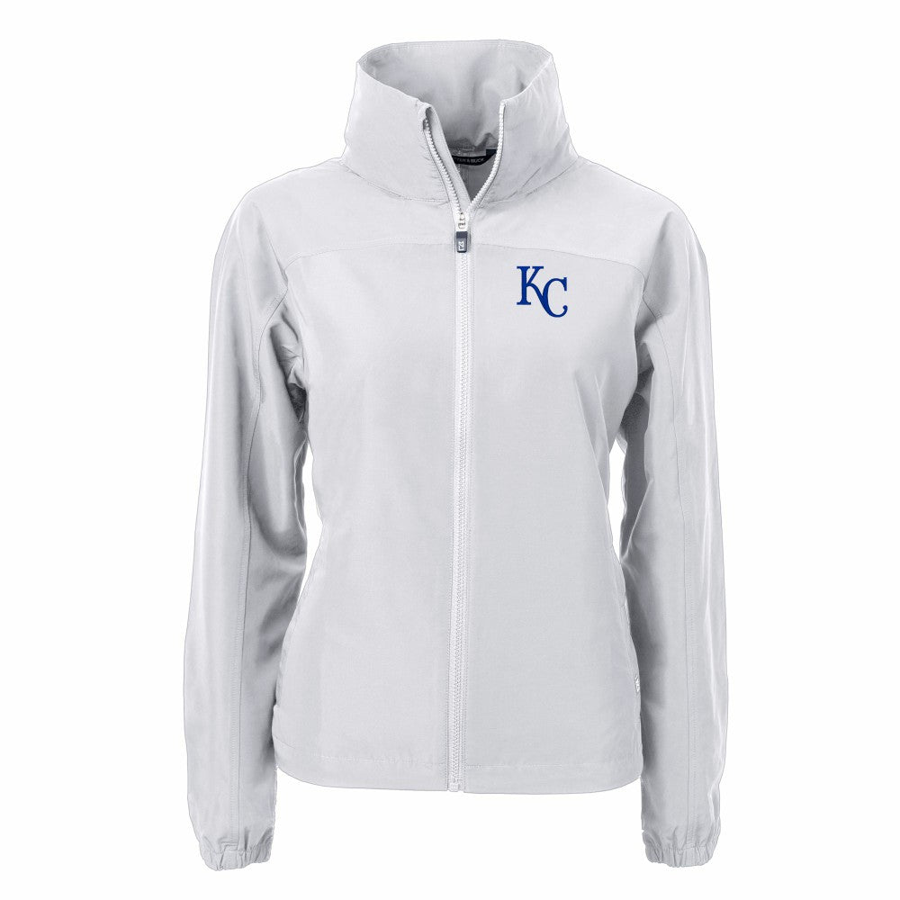 Kansas City Royals Cutter & Buck Women's Charter Eco Recycled Full-Zip Jacket Gray