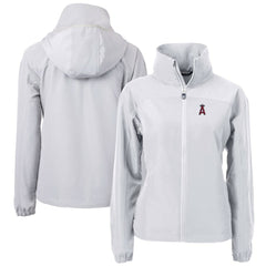 Los Angeles Angels Cutter & Buck Women's Charter Eco Recycled Full-Zip Jacket Gray