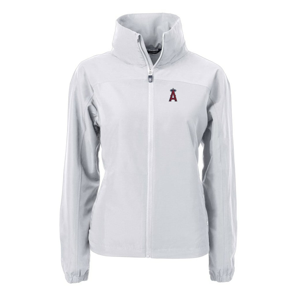 Los Angeles Angels Cutter & Buck Women's Charter Eco Recycled Full-Zip Jacket Gray