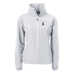 Los Angeles Angels Cutter & Buck Women's Charter Eco Recycled Full-Zip Jacket Gray