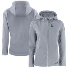 Los Angeles Dodgers Cutter & Buck Women's Evoke Eco Softshell Recycled Full-Zip Jacket Gray