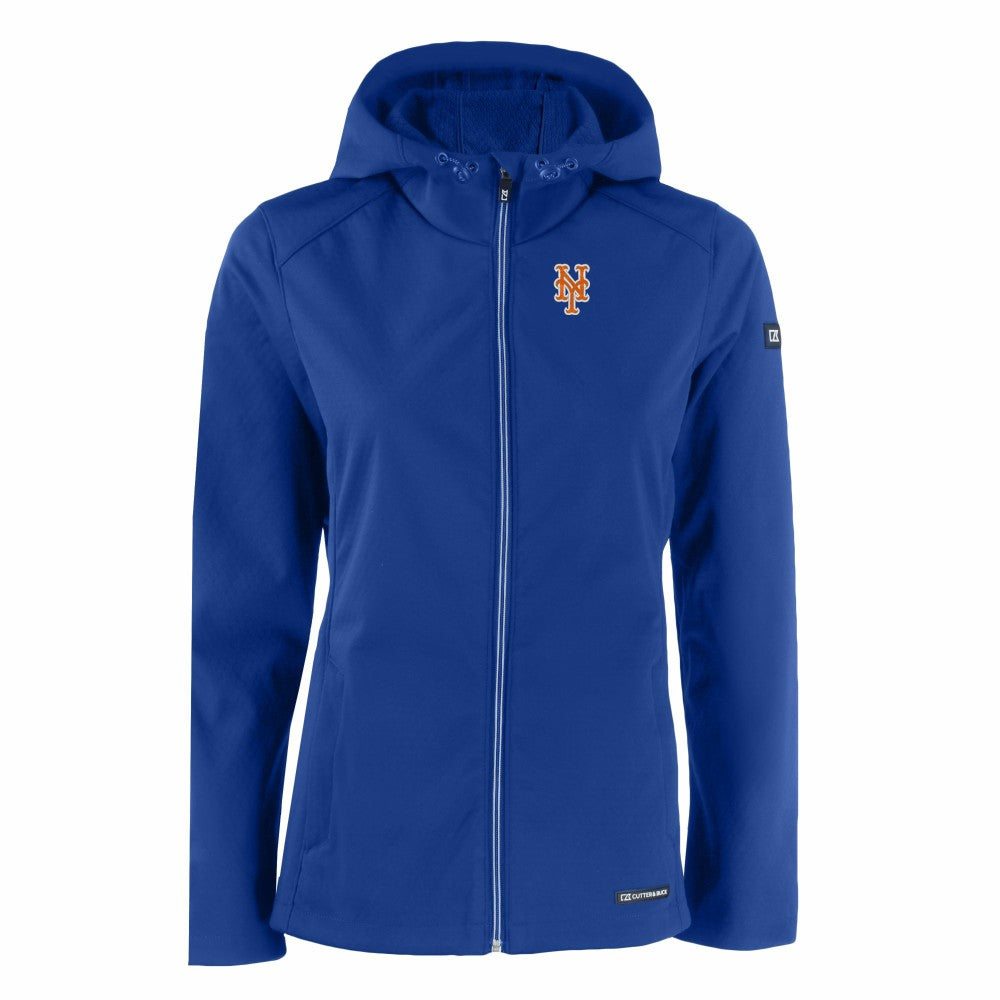 New York Mets Cutter & Buck Women's Evoke Eco Softshell Recycled Full-Zip Jacket Royal