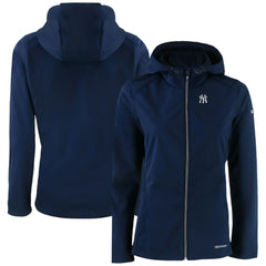 New York Yankees Cutter & Buck Women's Evoke Eco Softshell Recycled Full-Zip Jacket Navy