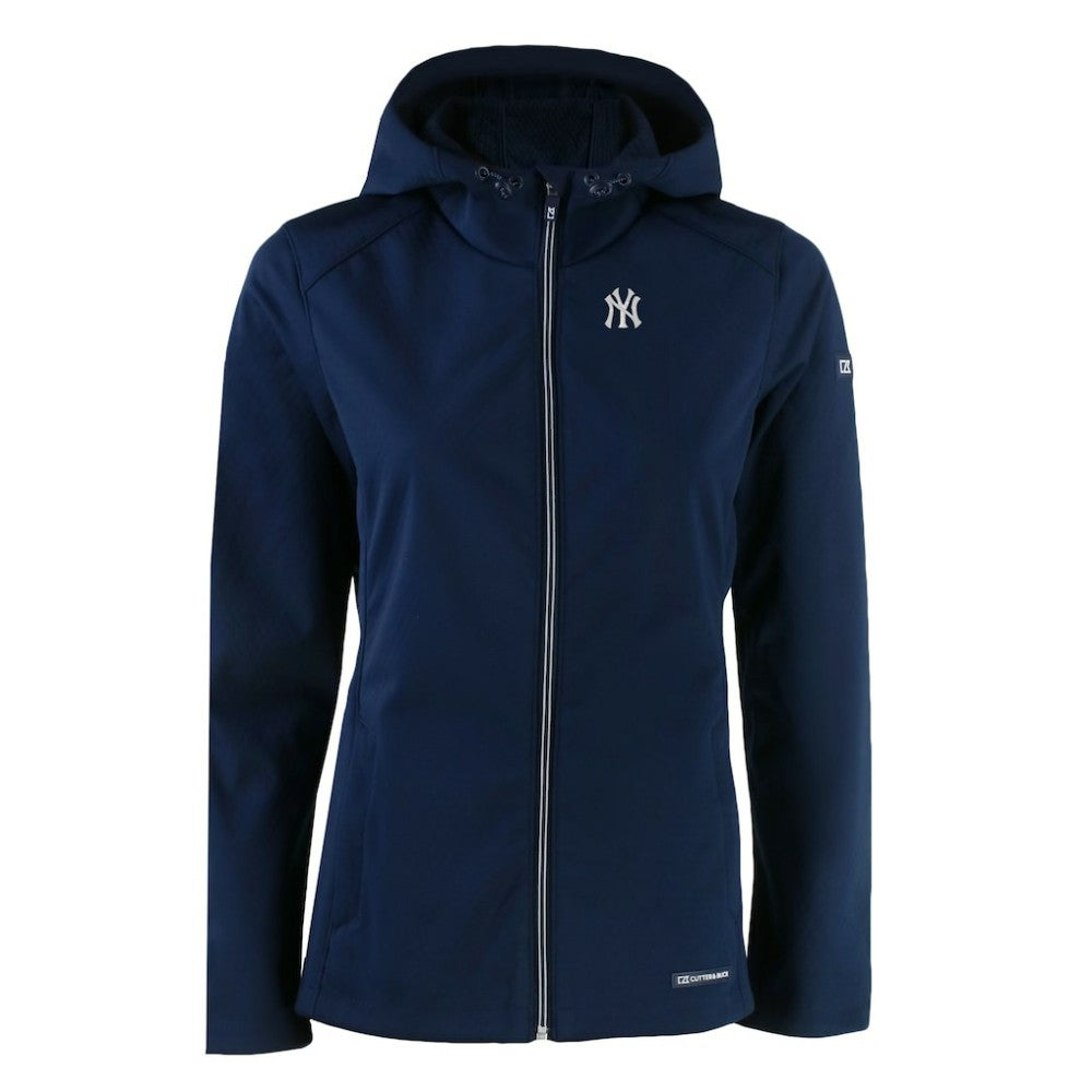 New York Yankees Cutter & Buck Women's Evoke Eco Softshell Recycled Full-Zip Jacket Navy