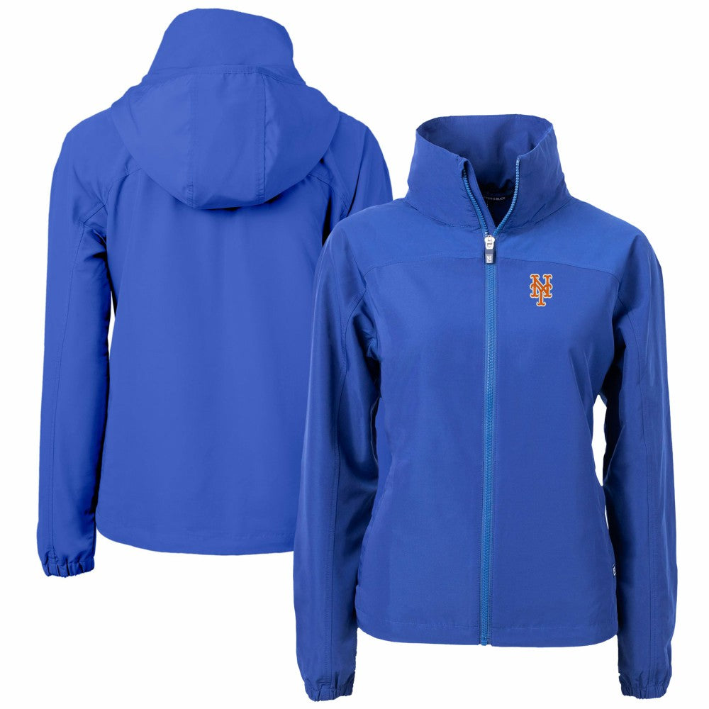 New York Mets Cutter & Buck Women's Charter Eco Recycled Full-Zip Jacket Blue