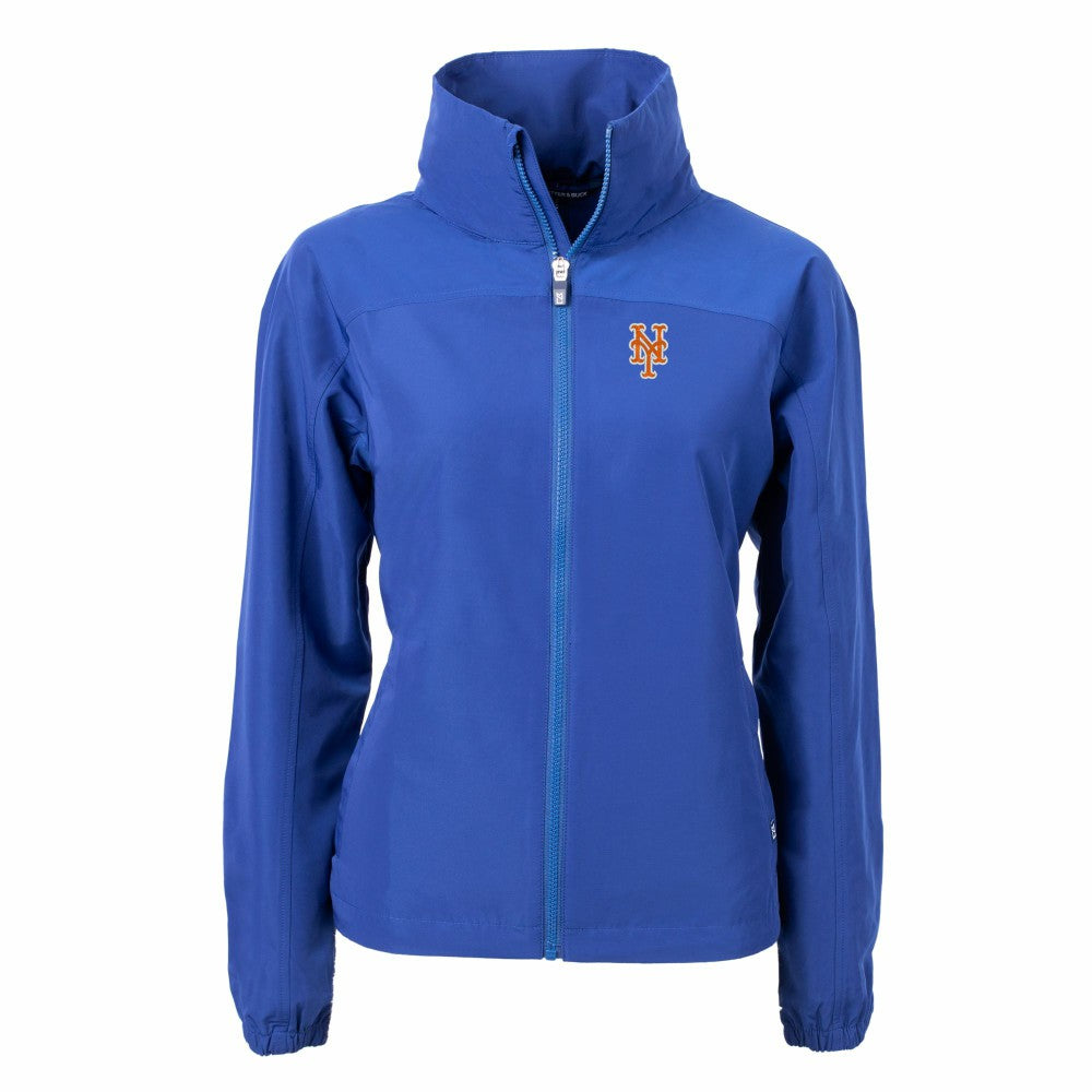 New York Mets Cutter & Buck Women's Charter Eco Recycled Full-Zip Jacket Blue
