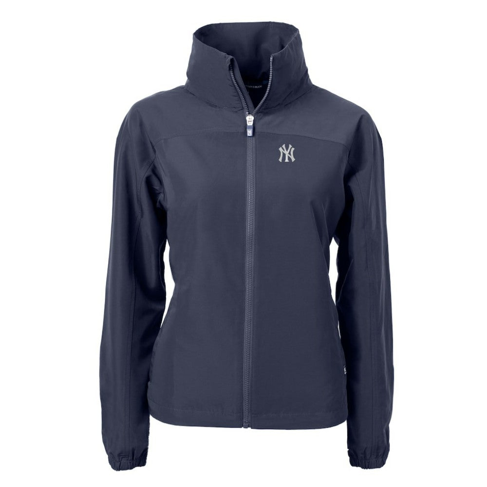 New York Yankees Cutter & Buck Women's Charter Eco Recycled Full-Zip Jacket Navy