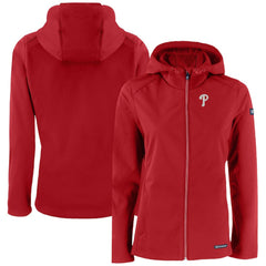Philadelphia Phillies Cutter & Buck Women's Evoke Eco Softshell Recycled Full-Zip Jacket Red