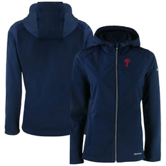 Philadelphia Phillies Cutter & Buck Women's Evoke Eco Softshell Recycled Full-Zip Jacket Navy