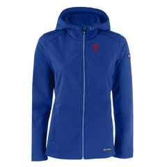 Philadelphia Phillies Cutter & Buck Women's Evoke Eco Softshell Recycled Full-Zip Jacket Royal