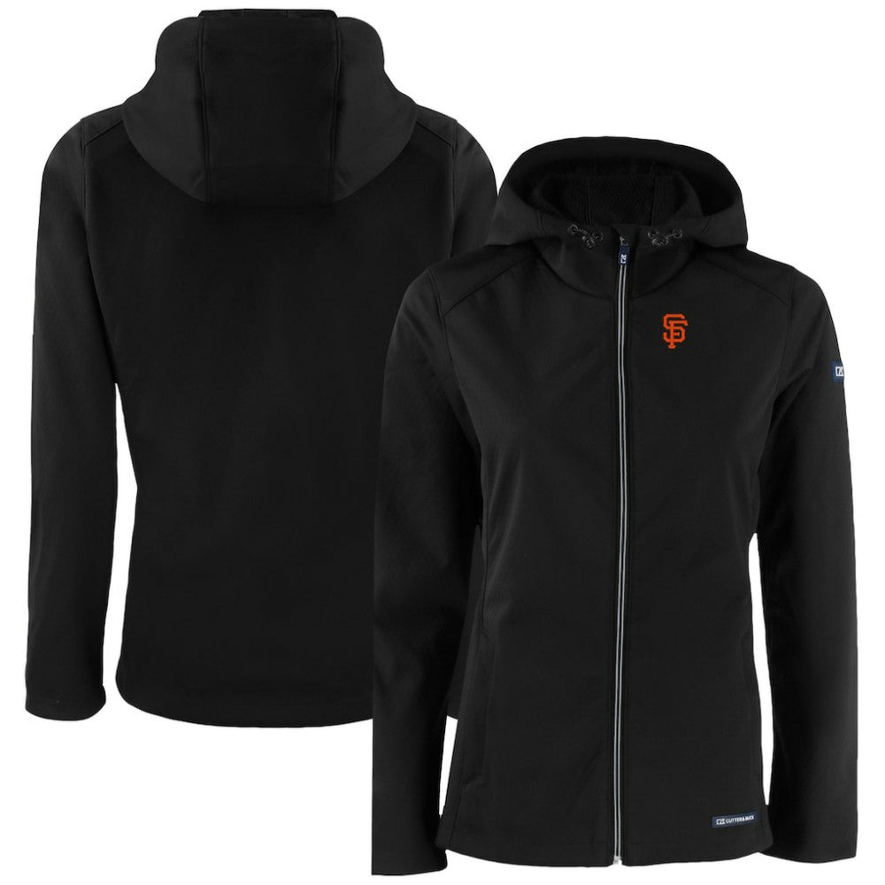 San Francisco Giants Cutter & Buck Women's Evoke Eco Softshell Recycled Full-Zip Jacket Black