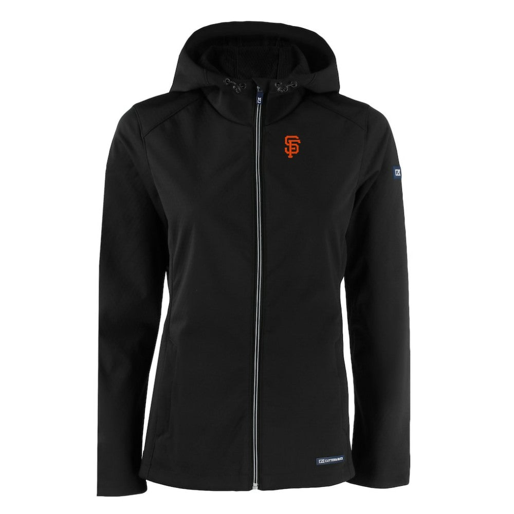 San Francisco Giants Cutter & Buck Women's Evoke Eco Softshell Recycled Full-Zip Jacket Black