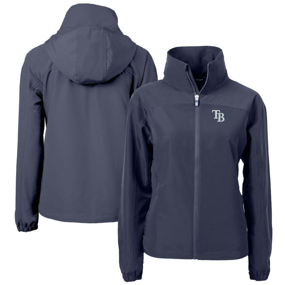 Tampa Bay Rays Cutter & Buck Women's Charter Eco Recycled Full-Zip Jacket Navy