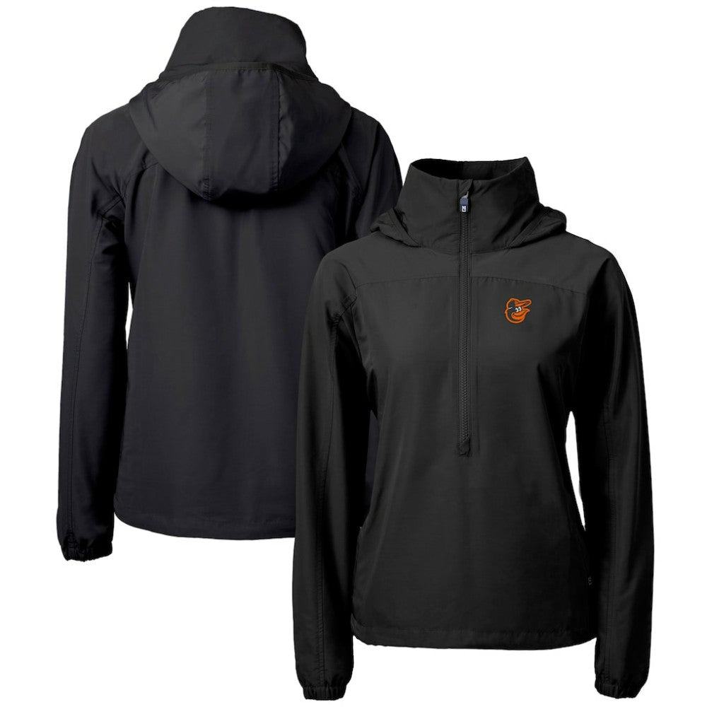 Baltimore Orioles Cutter & Buck Women's Charter Eco Recycled Half-Zip Anorak Jacket Black