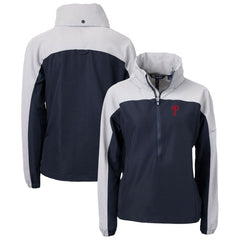 Philadelphia Phillies Cutter & Buck Women's Charter Eco Recycled Half-Zip Anorak Jacket Navy