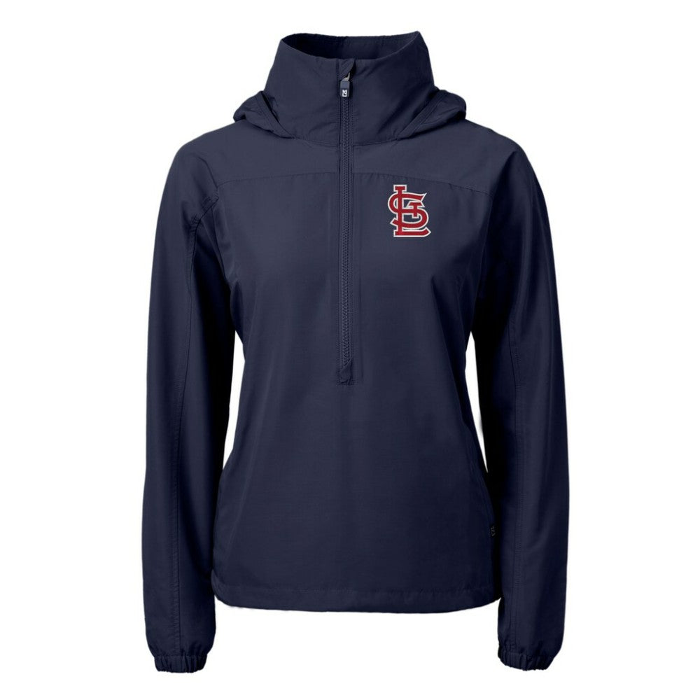 St. Louis Cardinals Cutter & Buck Women's Charter Eco Recycled Half-Zip Anorak Jacket Navy