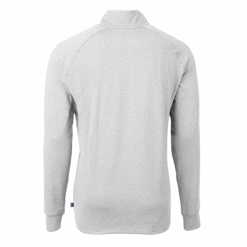 New York Mets Cutter & Buck Big & Tall Adapt Eco Knit Stretch Recycled Quarter-Zip Pullover Top Heather Gray