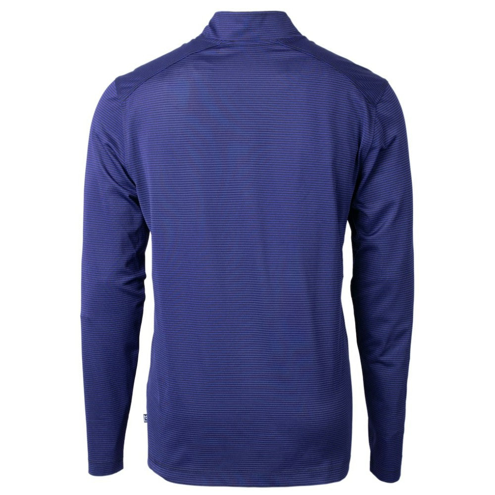 Los Angeles Dodgers Cutter & Buck Virtue Eco Pique Micro Stripe Big & Tall Recycled Quarter-Zip Pullover Top Royal/Black