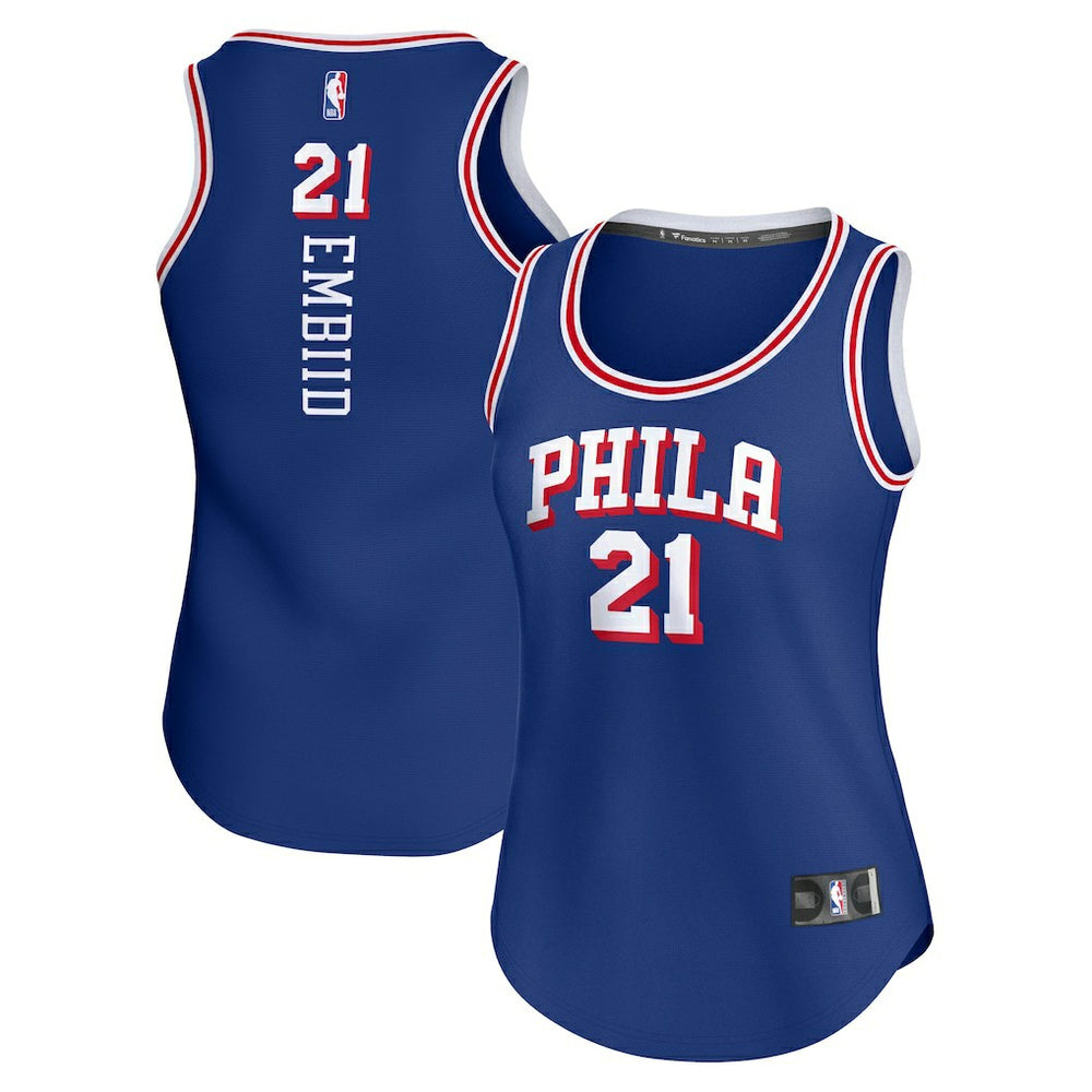 Joel Embiid Philadelphia 76ers Women's Fast Break Player Jersey - Icon Edition - Royal