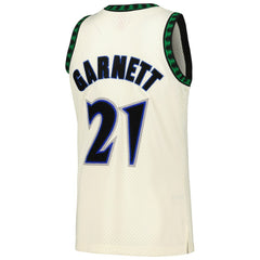 Kevin Garnett Minnesota Timberwolves Chainstitch Swingman Jersey - Cream