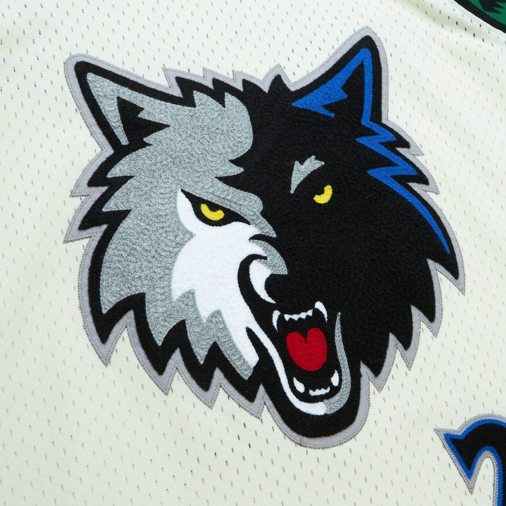 Kevin Garnett Minnesota Timberwolves Chainstitch Swingman Jersey - Cream