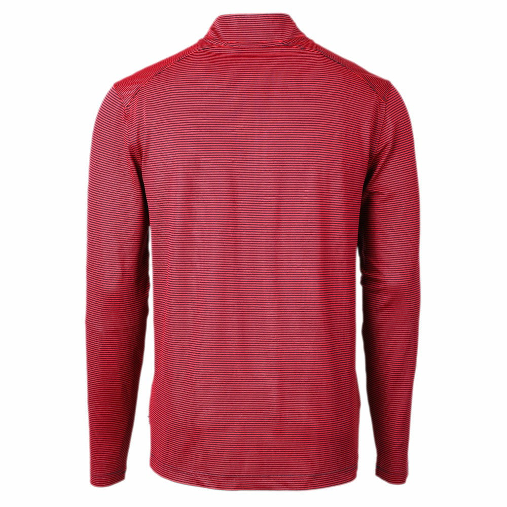 Cincinnati Reds Cutter & Buck Americana Logo Big & Tall Virtue Eco Pique Recycled Quarter-Zip Pullover Top Red