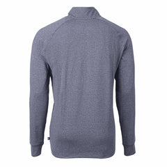 Cincinnati Reds Cutter & Buck Americana Logo Big & Tall Adapt Eco Knit Stretch Recycled Quarter-Zip Pullover Top Heather Navy