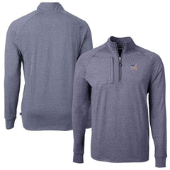 New York Yankees Cutter & Buck Americana Logo Big & Tall Adapt Eco Knit Stretch Recycled Quarter-Zip Pullover Top Heather Navy