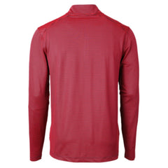 Detroit Tigers Cutter & Buck Americana Logo Virtue Eco Pique Stripe Recycled Quarter-Zip Pullover Top Red