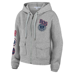 Boston Red Sox WEAR by Erin Andrews Women's Full-Zip Hoodie Gray