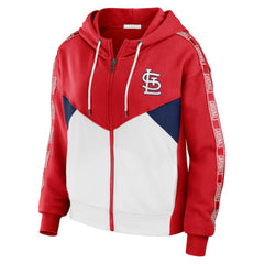 St. Louis Cardinals WEAR by Erin Andrews Women's  Color Block Full-Zip Hoodie Red/White