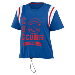 Chicago Cubs WEAR by Erin Andrews Women's Cinched Colorblock T-Shirt Royal