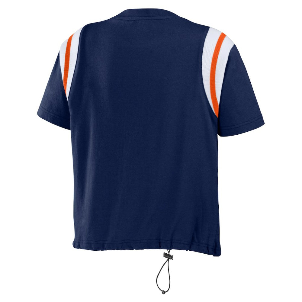 Houston Astros WEAR by Erin Andrews Women's Cinched Colorblock T-Shirt Navy