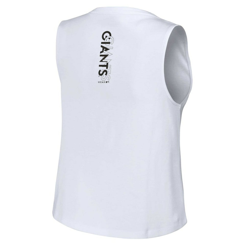 San Francisco Giants WEAR by Erin Andrews Women's Lace-Up Tank Top White