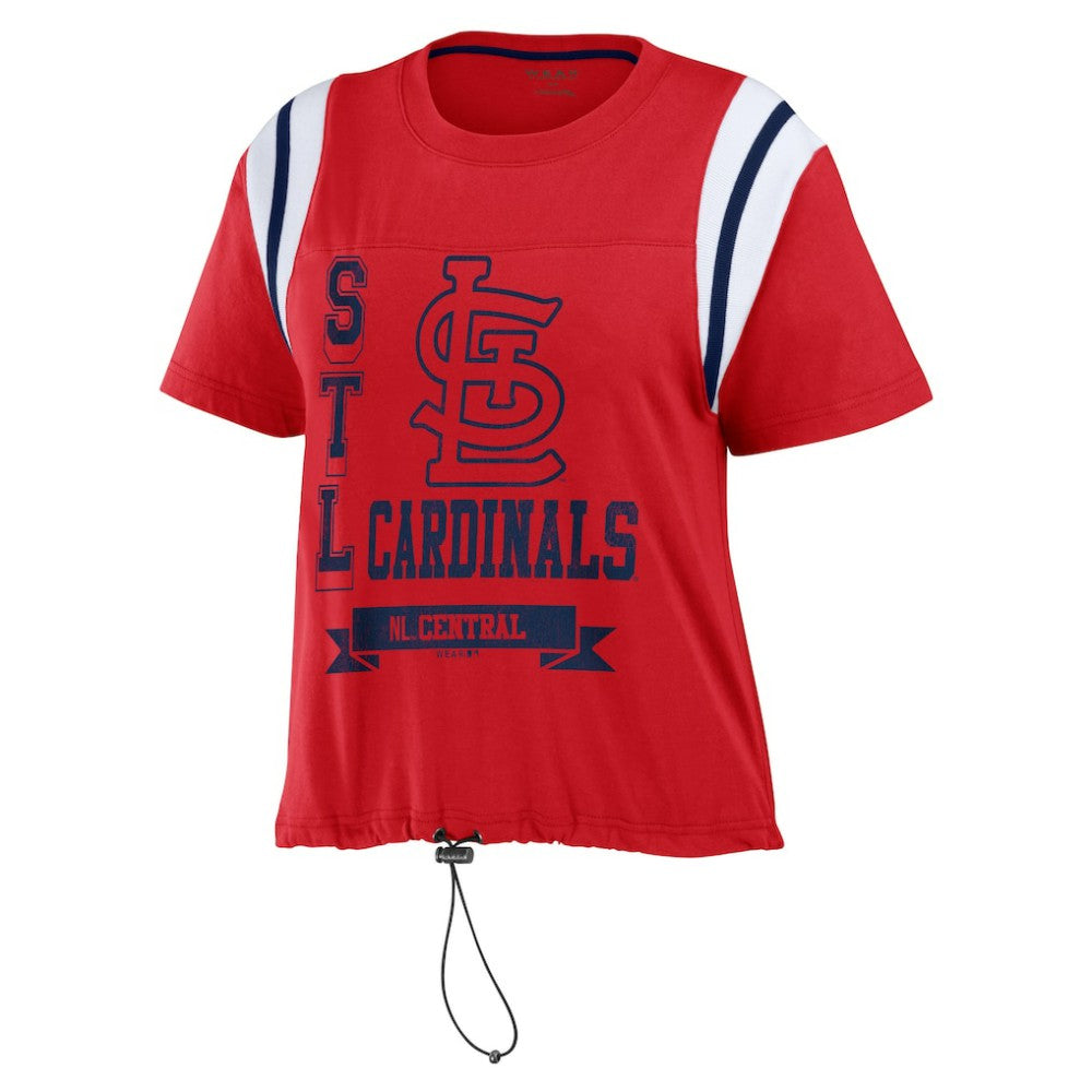 St. Louis Cardinals WEAR by Erin Andrews Women's Cinched Colorblock T-Shirt Red