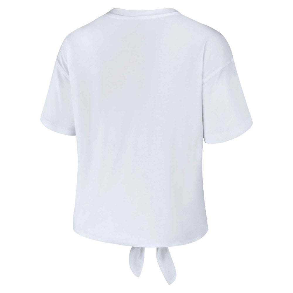 Minnesota Twins WEAR by Erin Andrews Women's Front Tie T-Shirt White