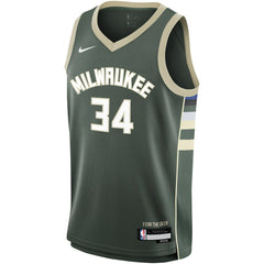 Giannis Antetokounmpo Milwaukee Bucks Youth Swingman Jersey - Icon Edition - Hunter Green