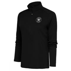 Houston Astros Antigua Women's Brushed Metallic Tribute Half-Zip Pullover Top Black