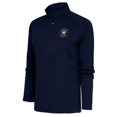 Houston Astros Antigua Women's Brushed Metallic Tribute Half-Zip Pullover Top Navy